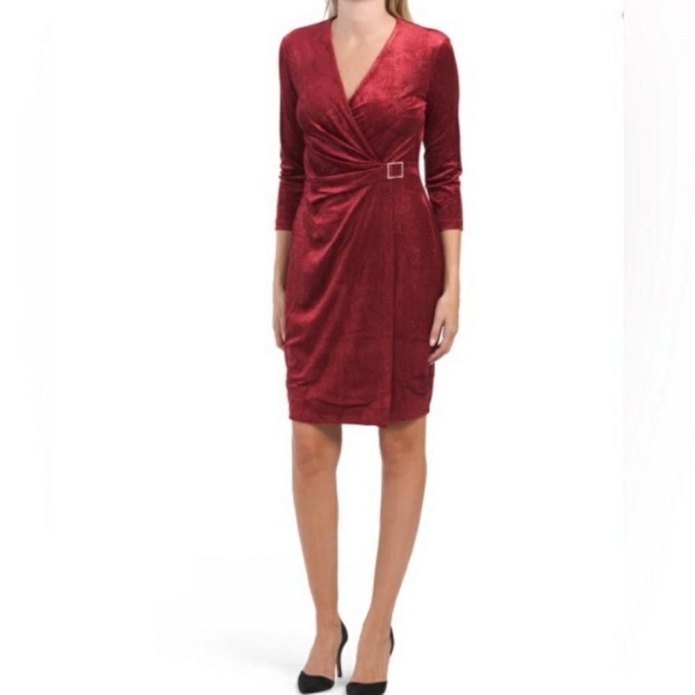Anne Klein Women's Sparkle Glitter Red Dress, size 4 NWOT